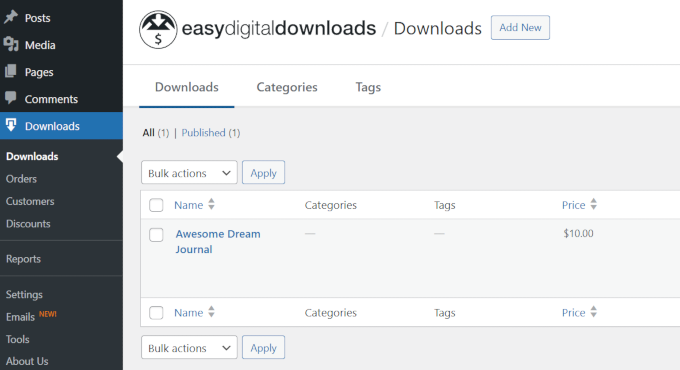 Managing downloads in Easy Digital Downloads