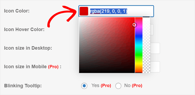 Choosing a color for the default hotspot with the Image Hotspot plugin