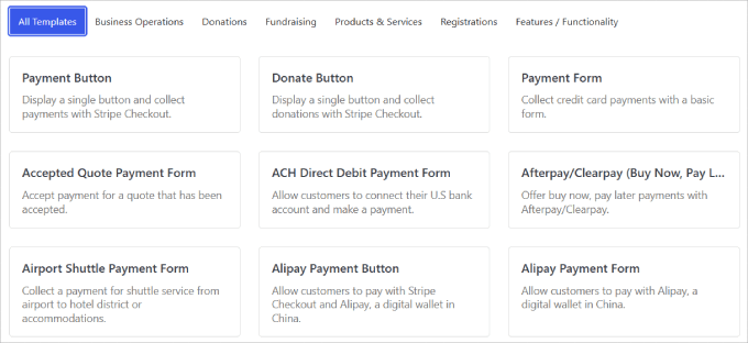 WP Simple Pay form templates