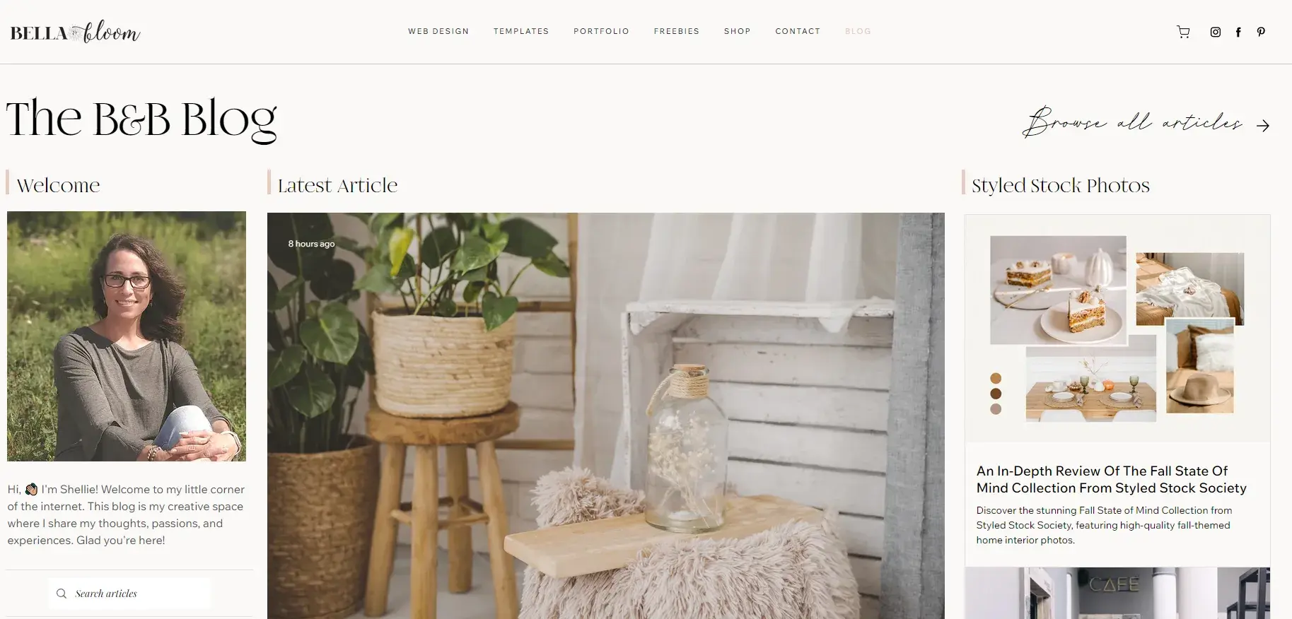 Best blogging platform example: Wix and Bella & Bloom