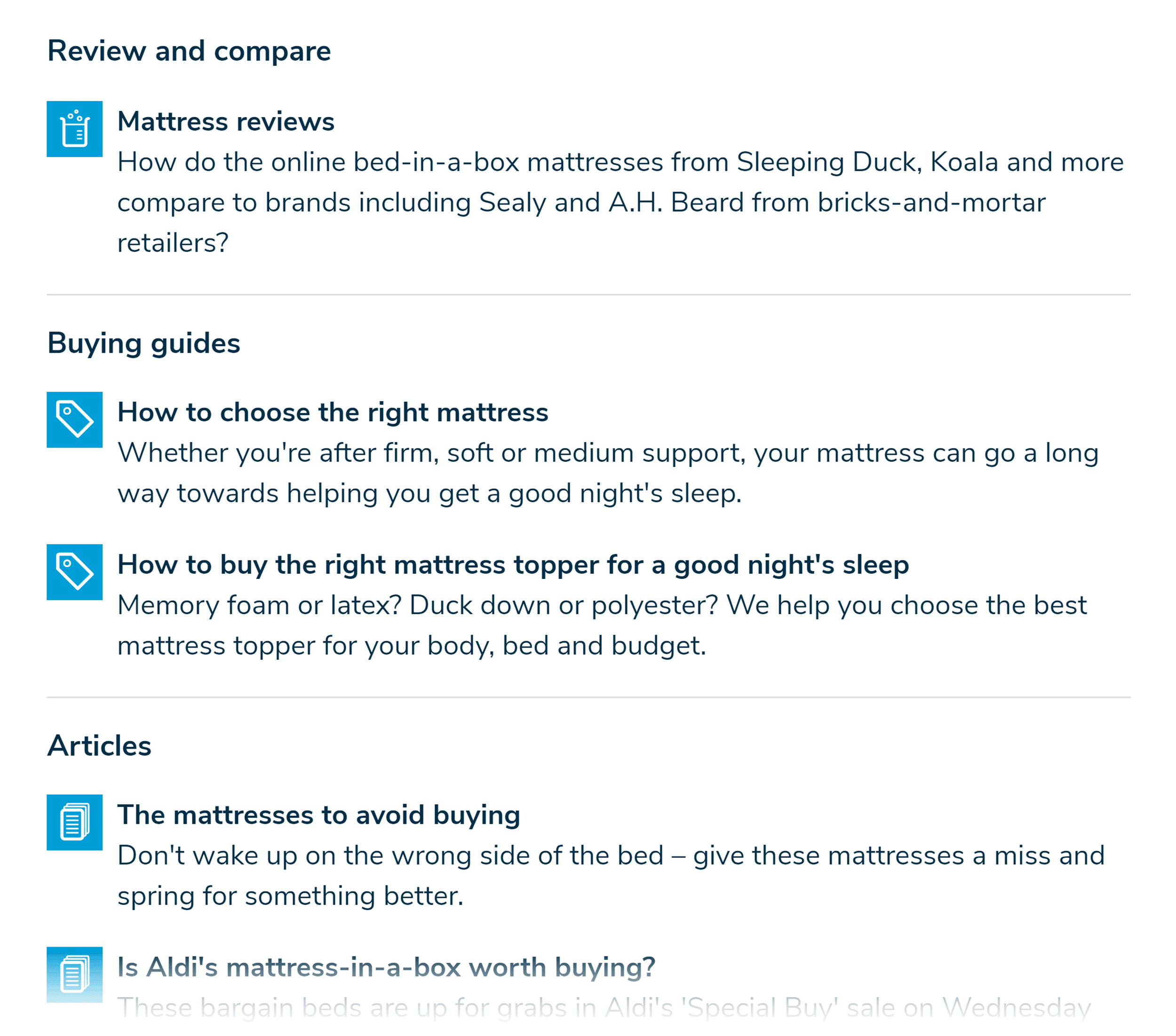 Choice – Individual articles