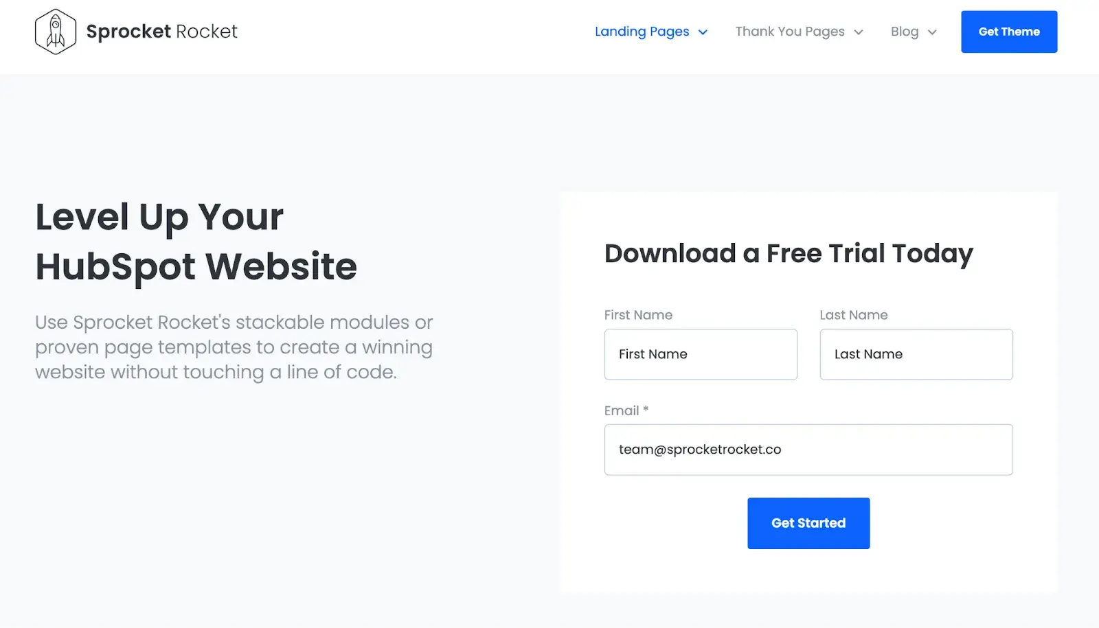 product landing page templates