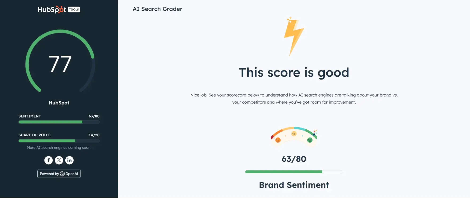 HubSpot’s AI search grader can help improve your site