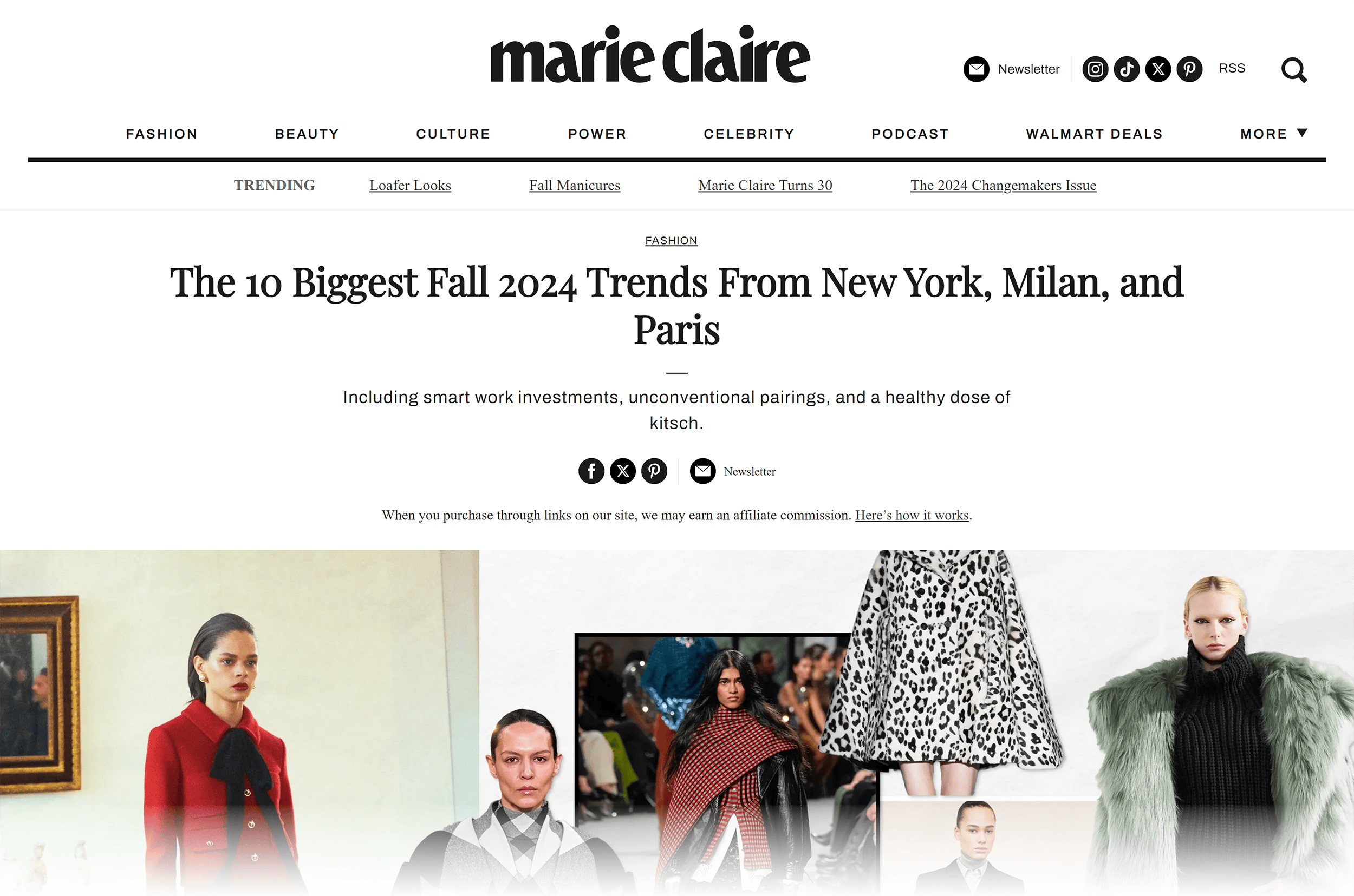 Marie Claire – Fashion Fall 2024 Trends