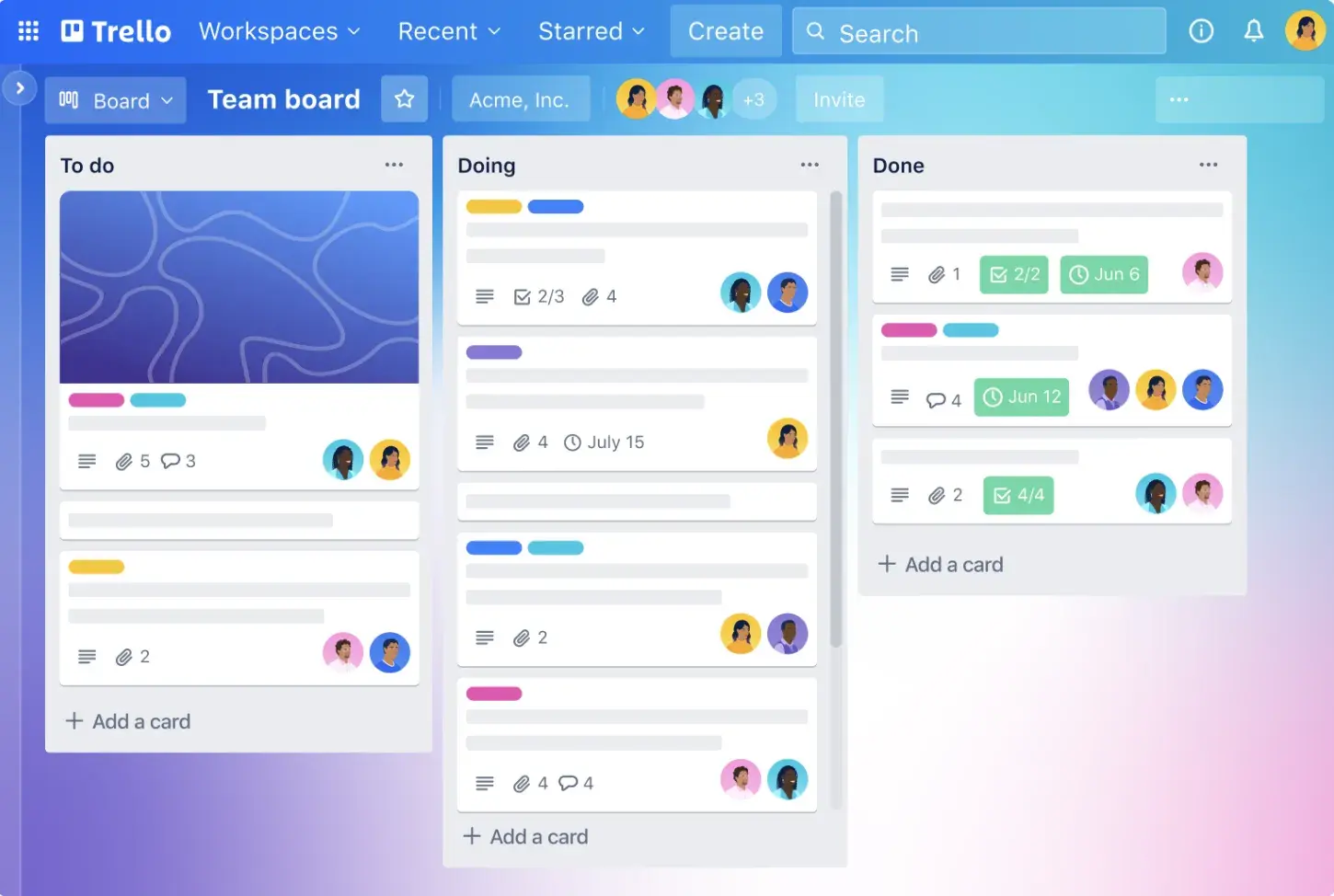 trello dashboard, strategic marketing plan