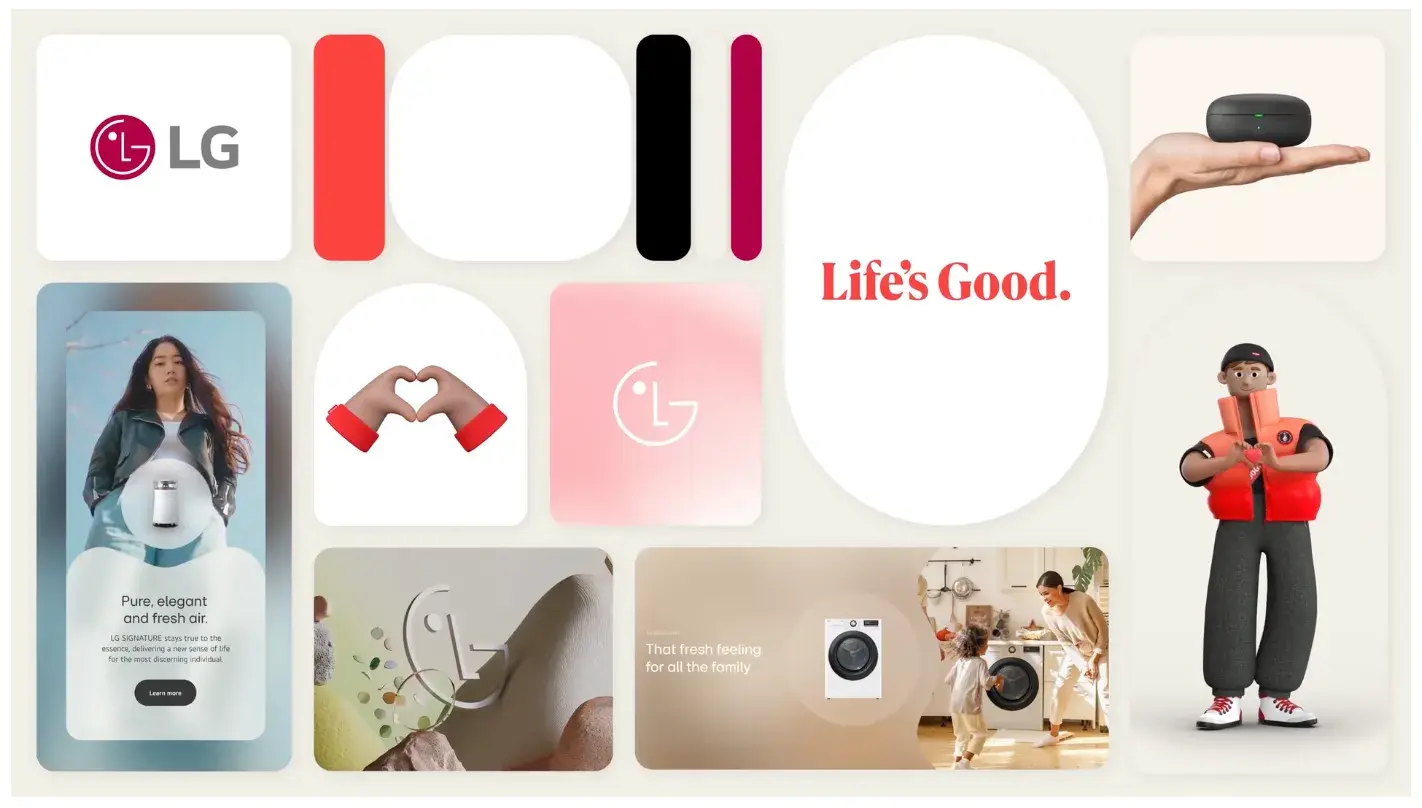 LG vision board promo showcasing its rebrand.