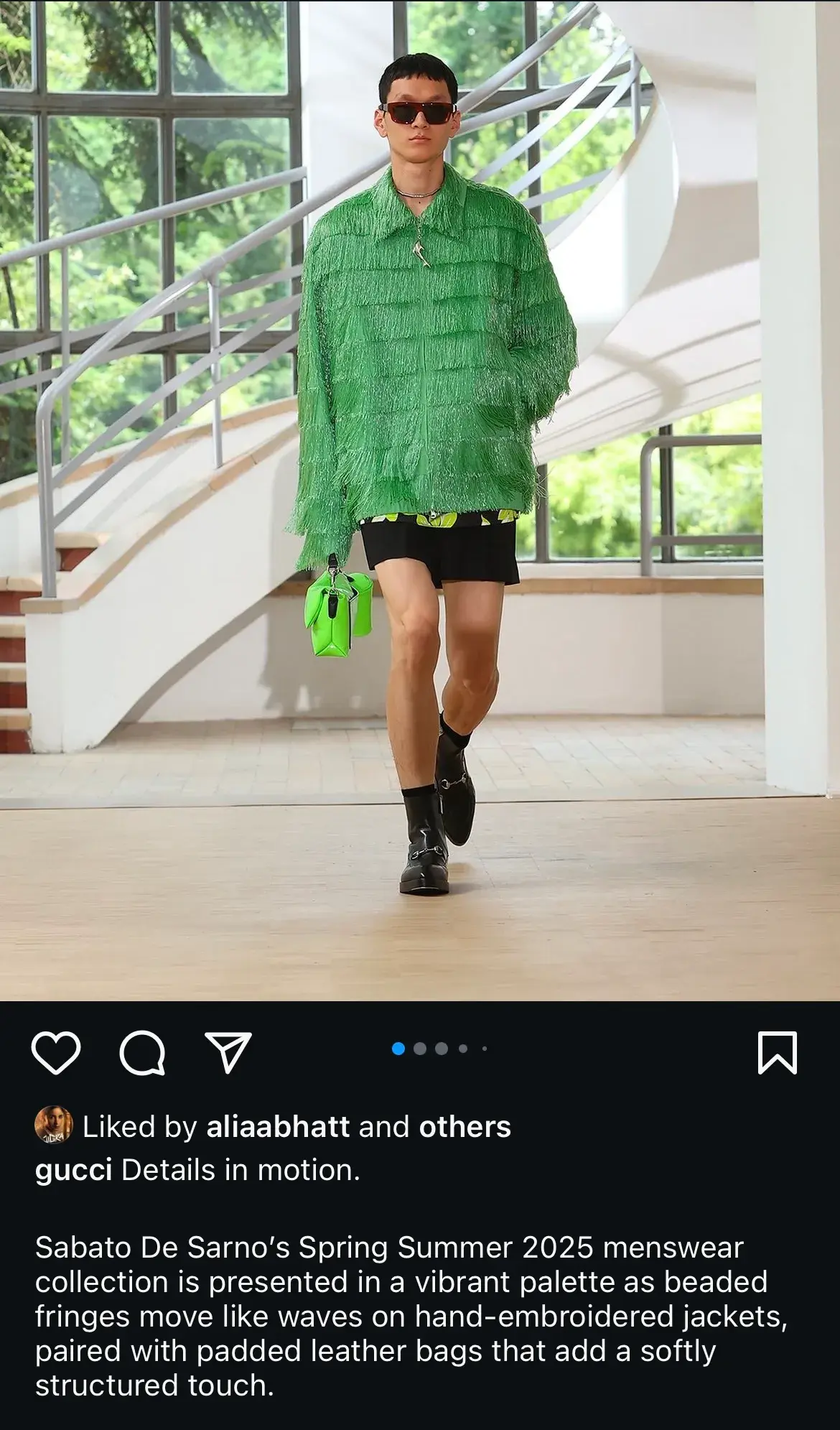 Gucci's Instagram post from June 18, 2024 showcases a quirky, colorful, gender-neutral clothing line for men.