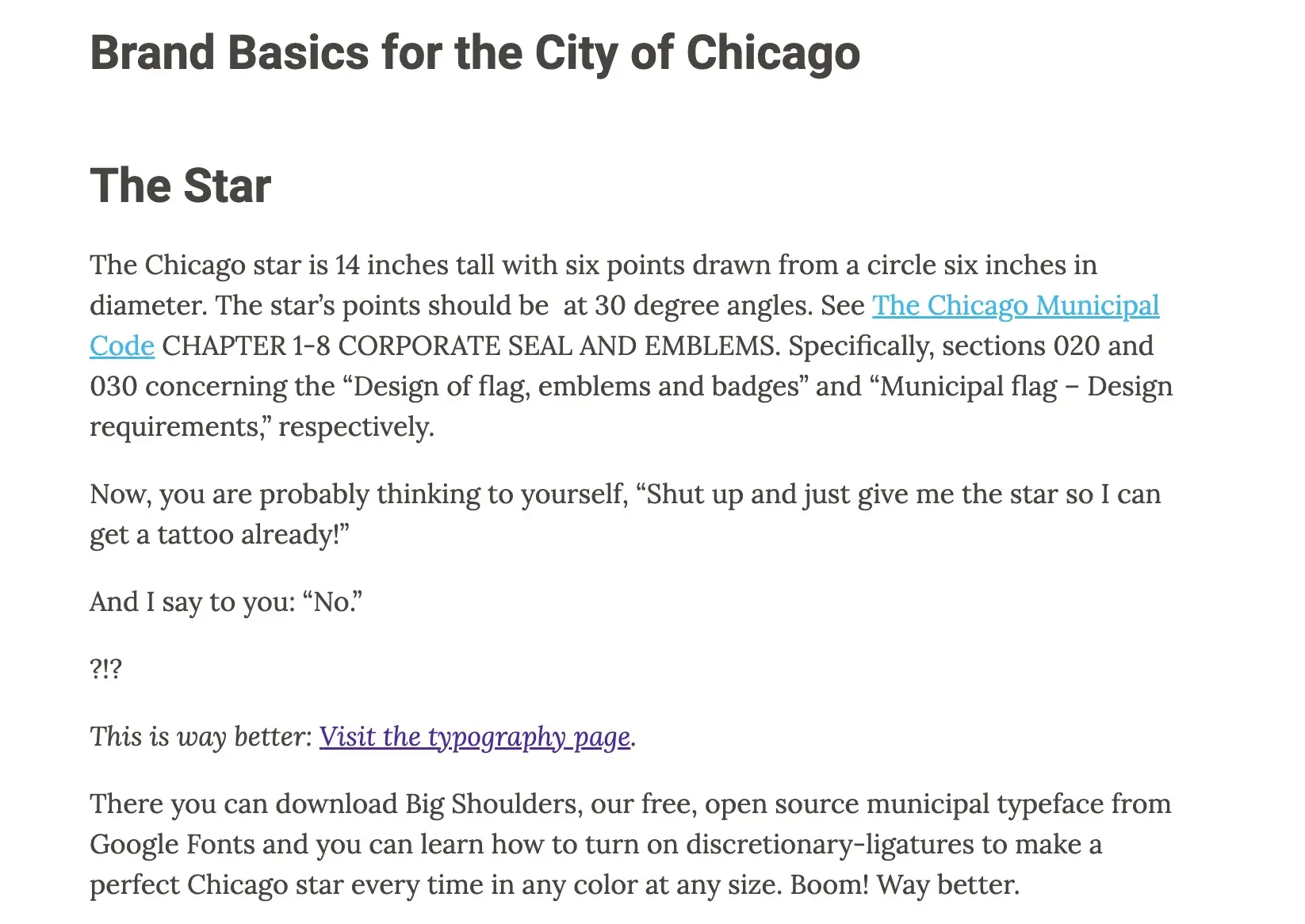 Brand basics for the city of Chicago.