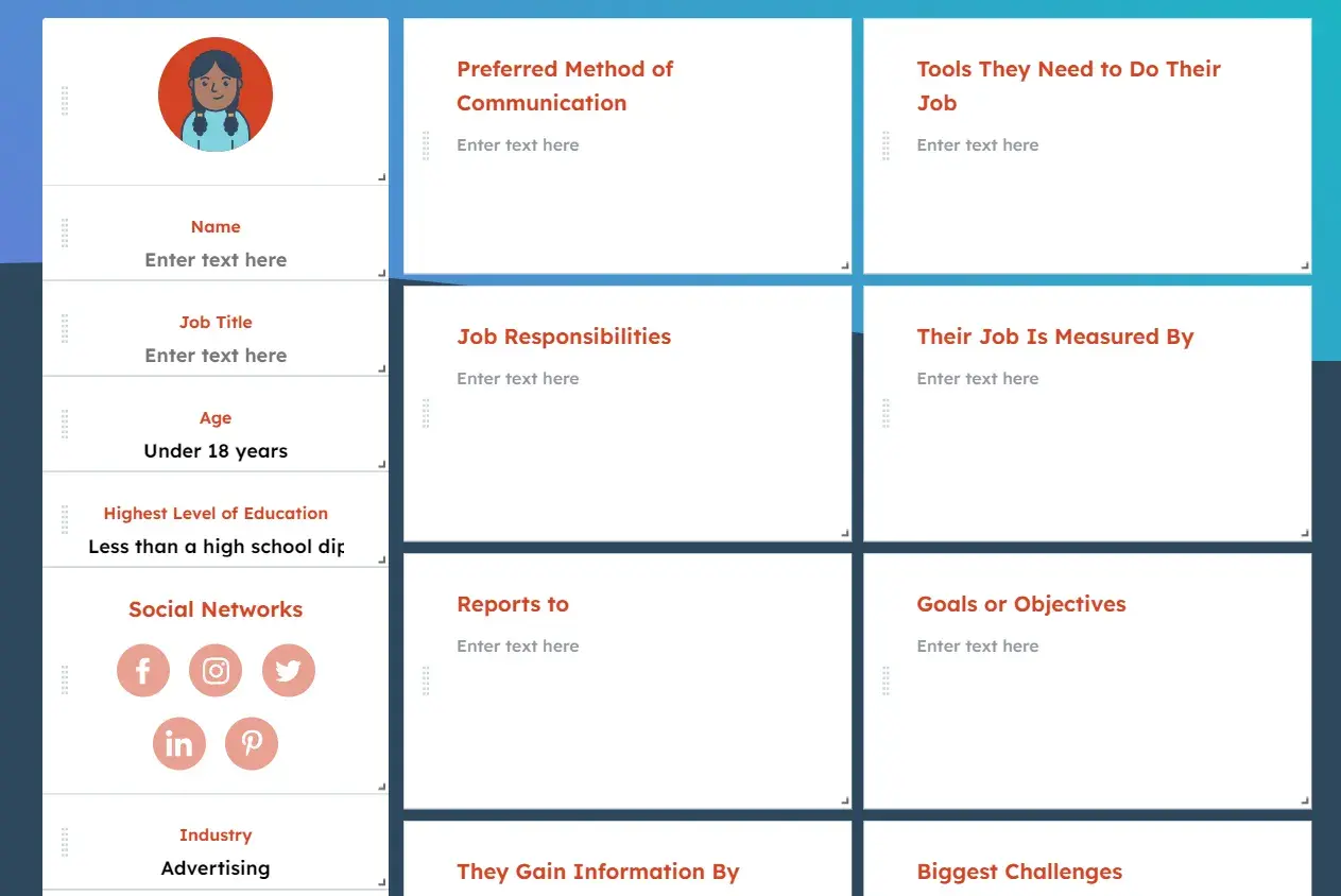 buyer personas tool from HubSpot you can use for X marketing