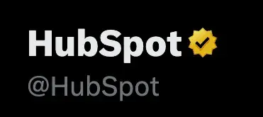 Hubspot’s X premium verified account with gold check mark