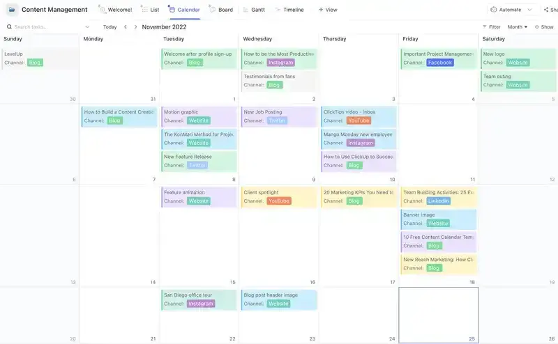 X (formerly twitter) marketing tool, schedule for planning content