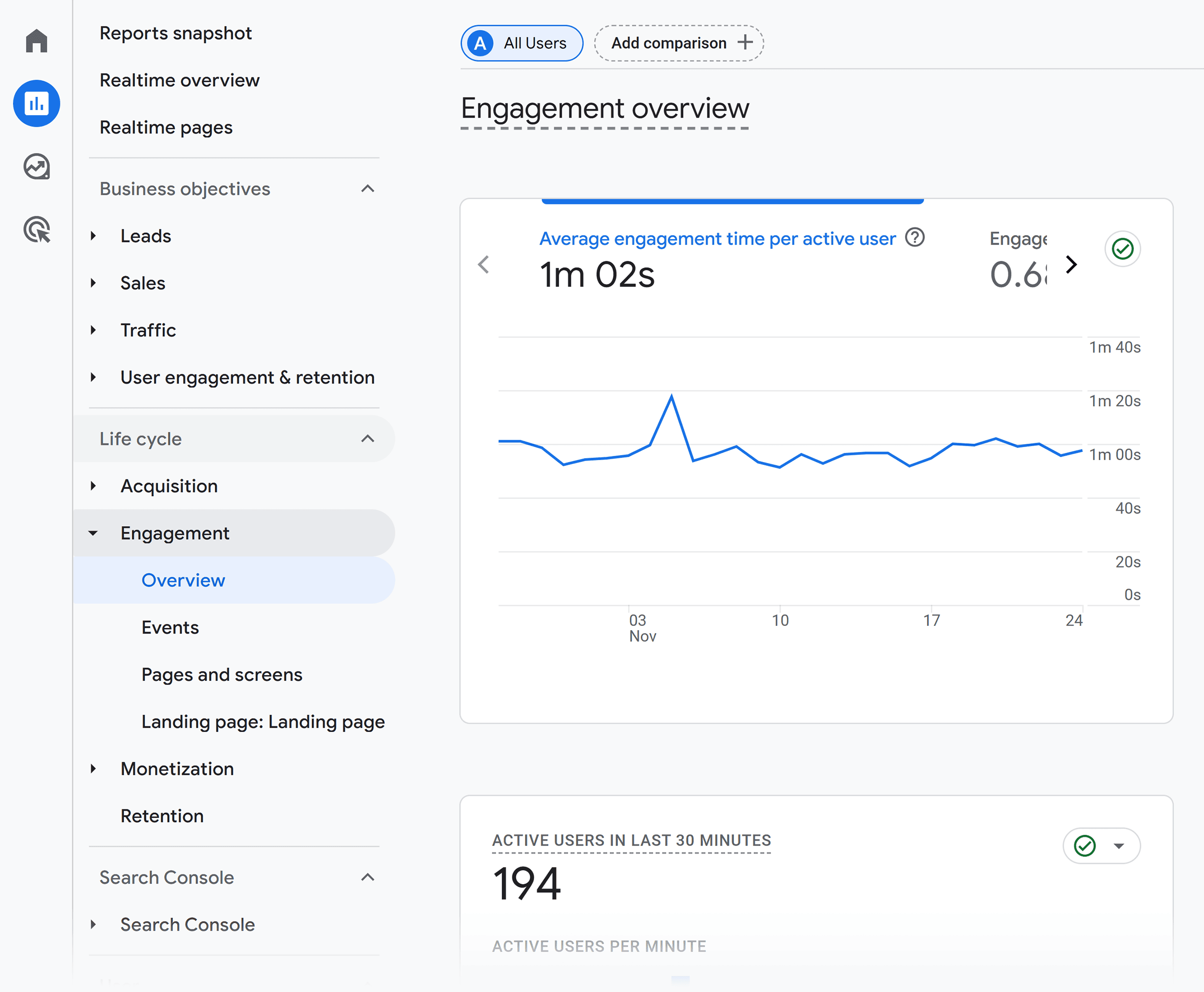 GA – Reports – Engagement – Overview