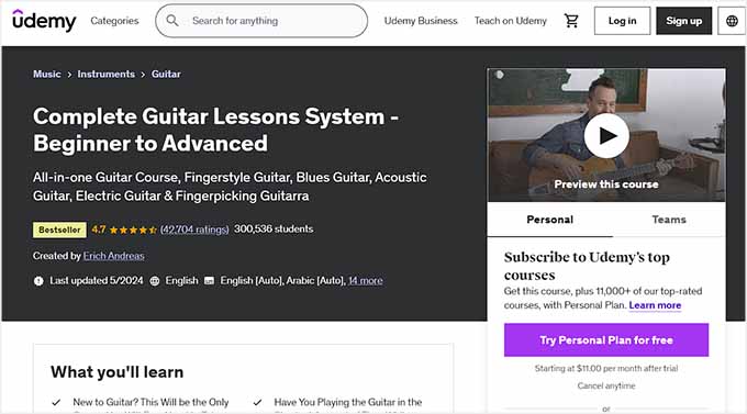 Guitar course preview