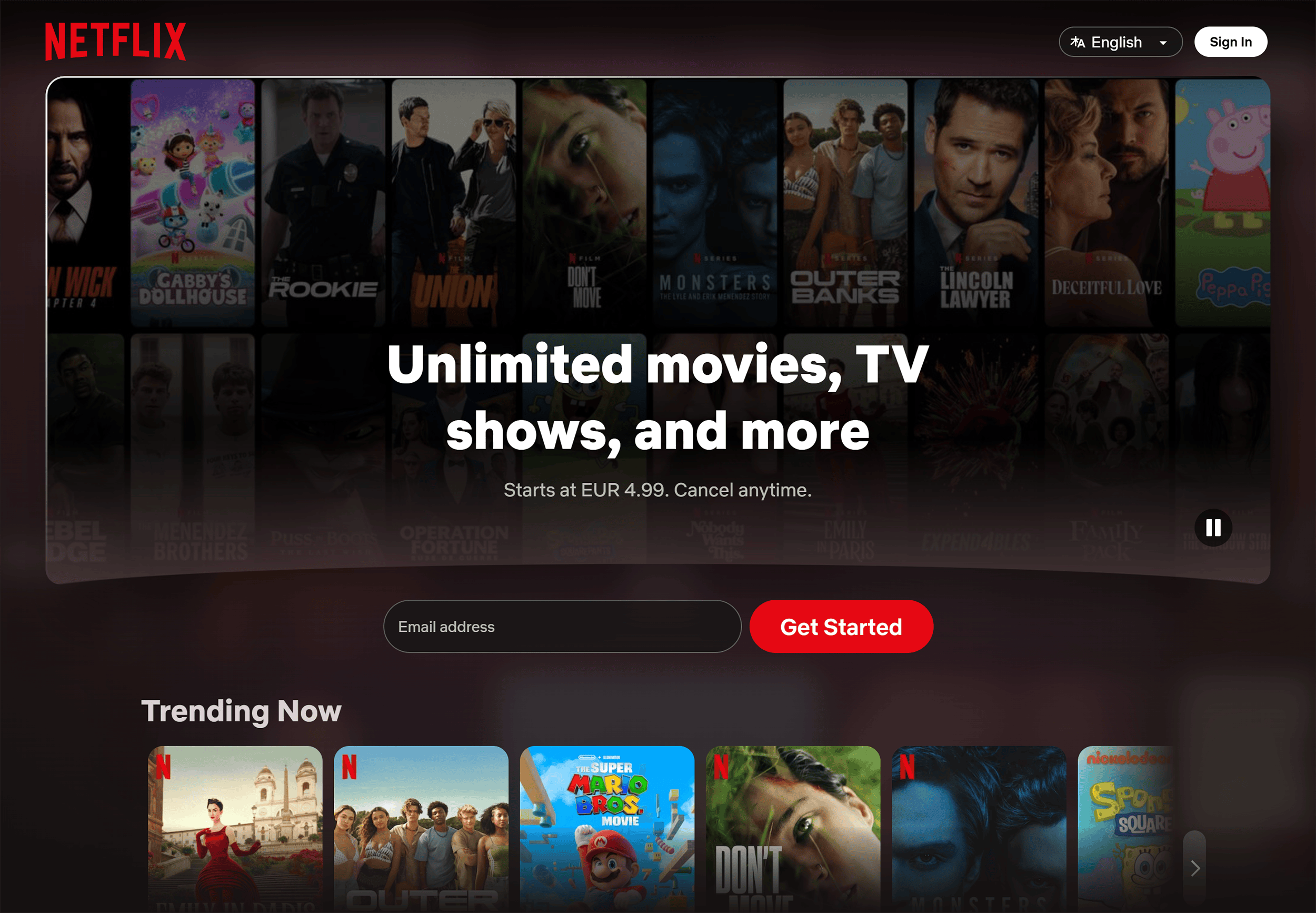 Netflix – Homepage