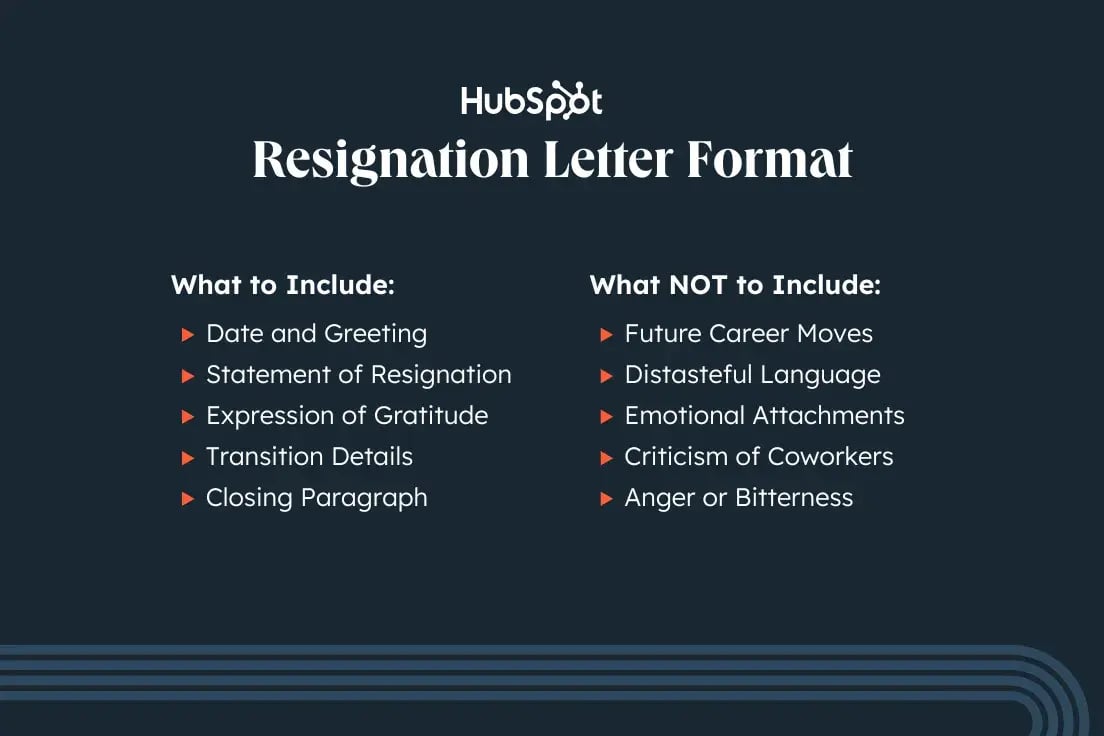 resignation letter format, what to include in a resignation letter and what not to include in a resignation letter