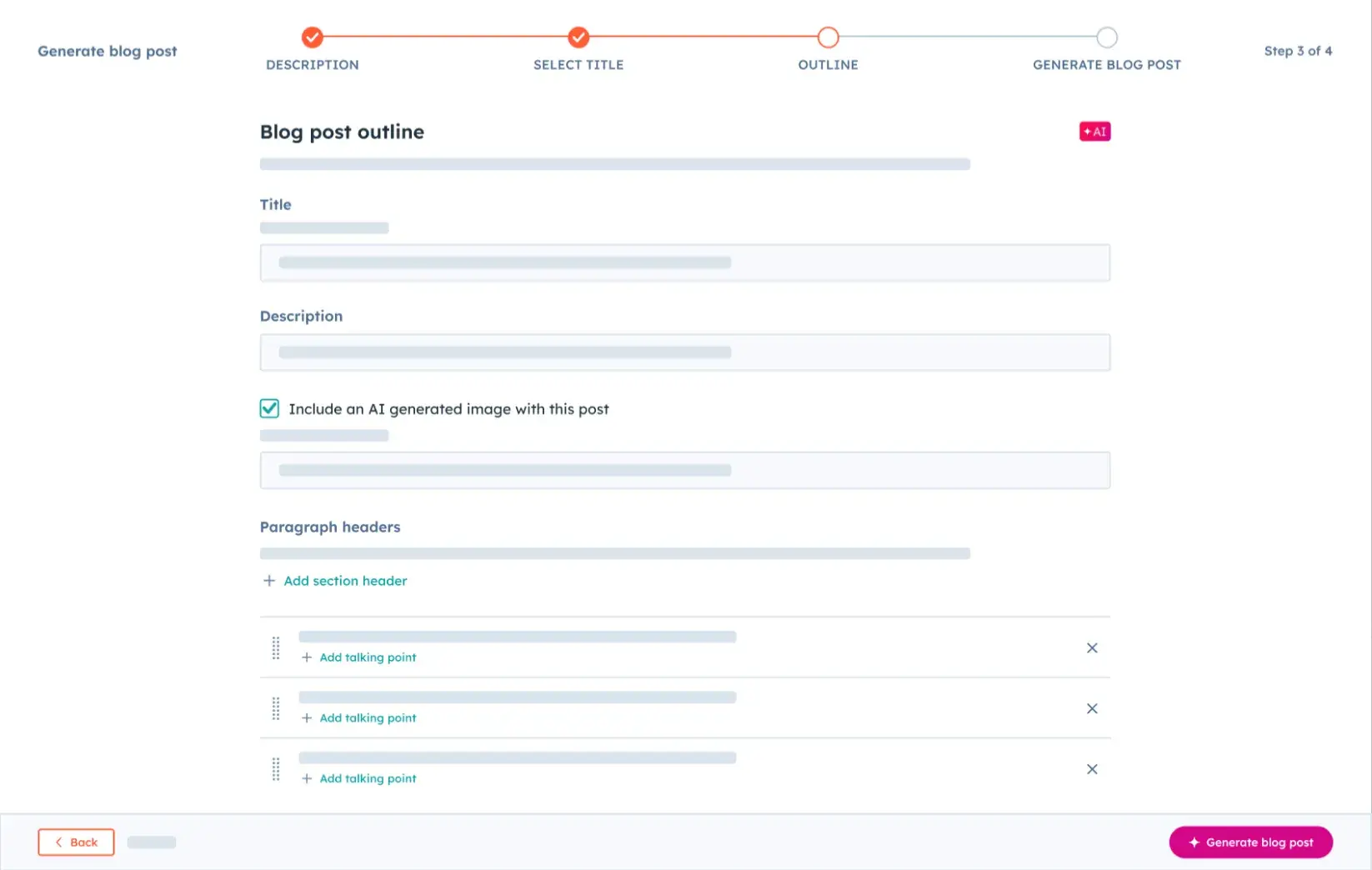 Screencap of Breeze, HubSpot’s AI-powered content agent.