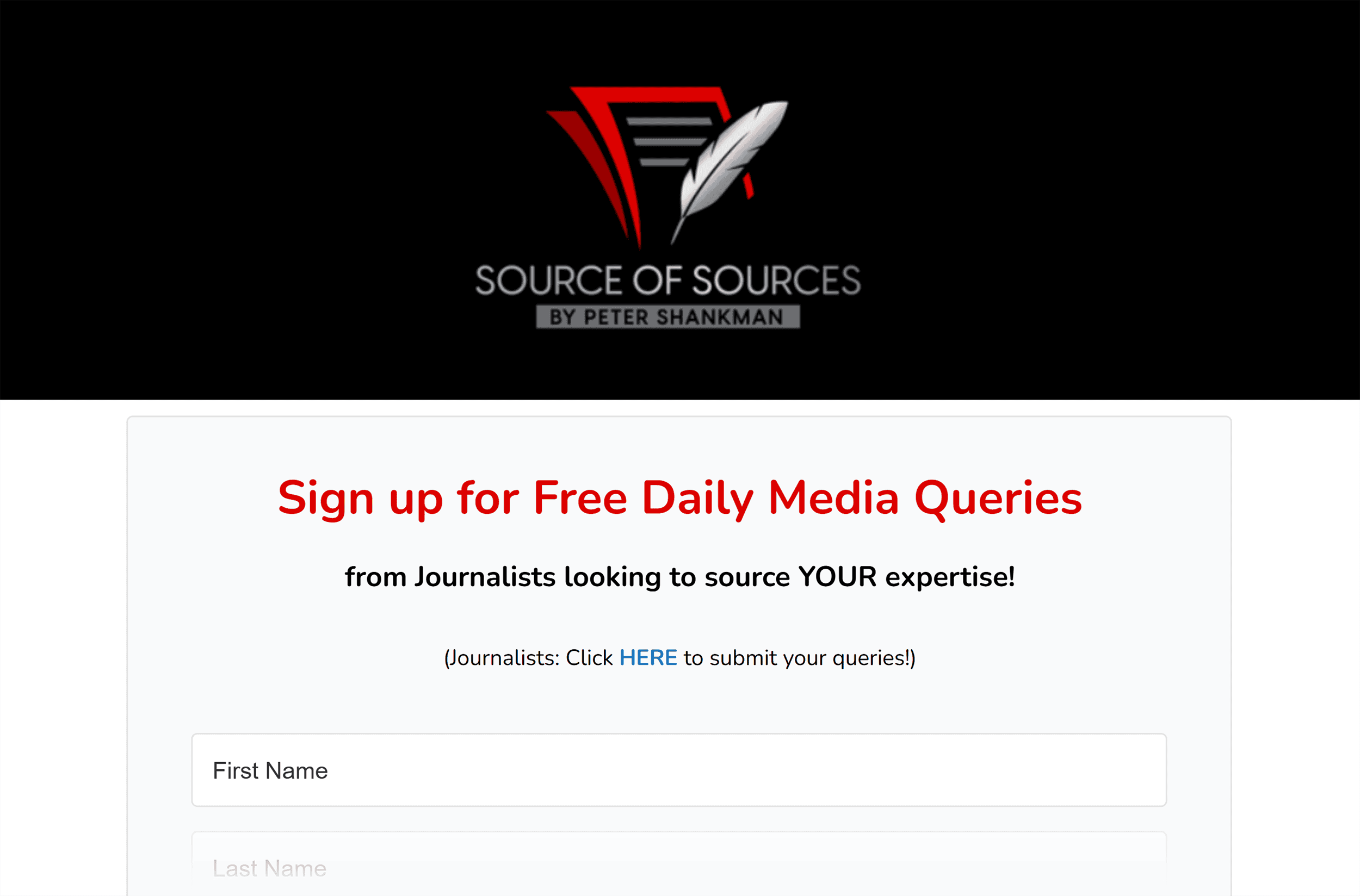 Source of Sources – Homepage