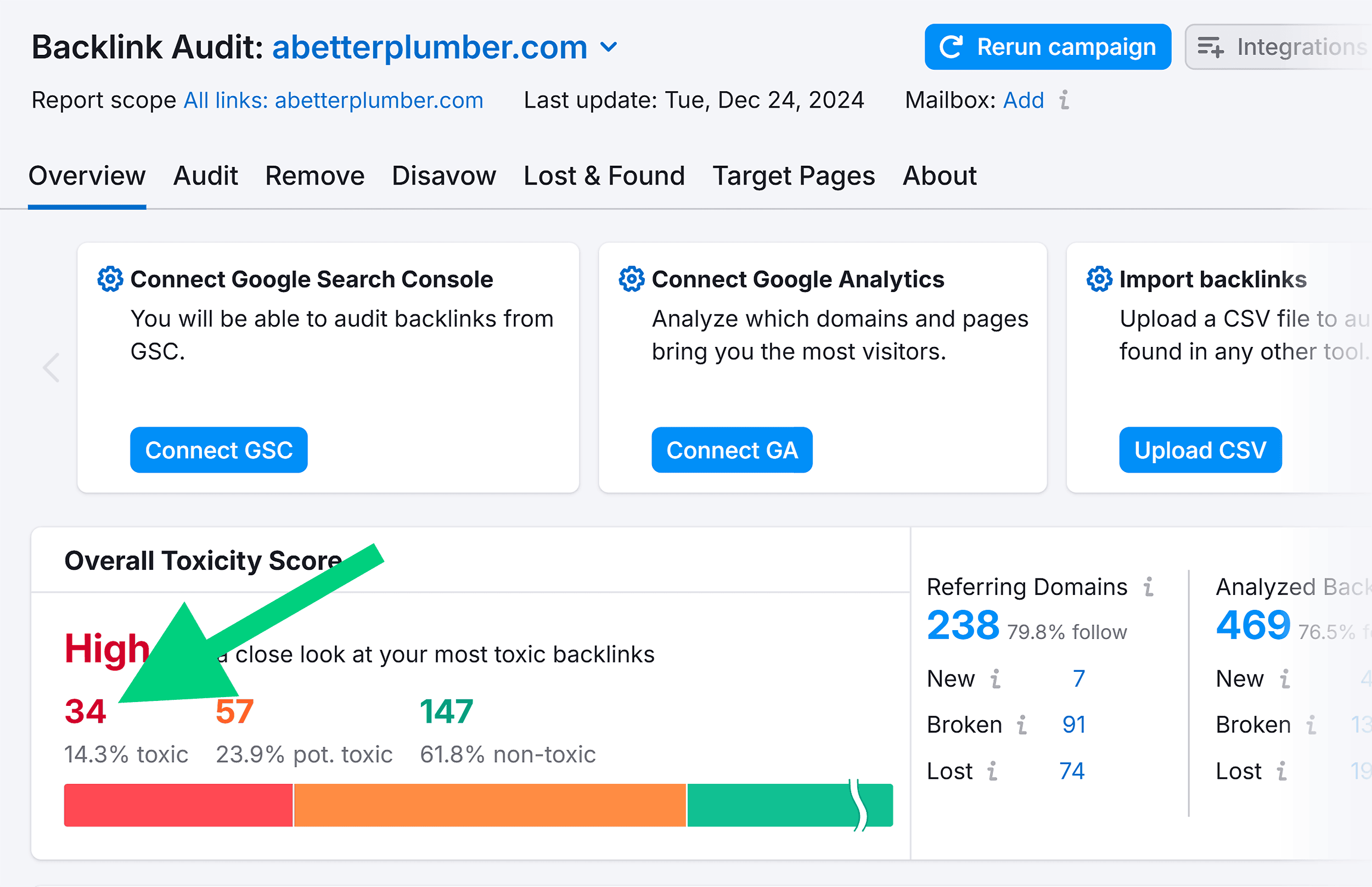 Backlink Audit – A Better Plumber – Overview