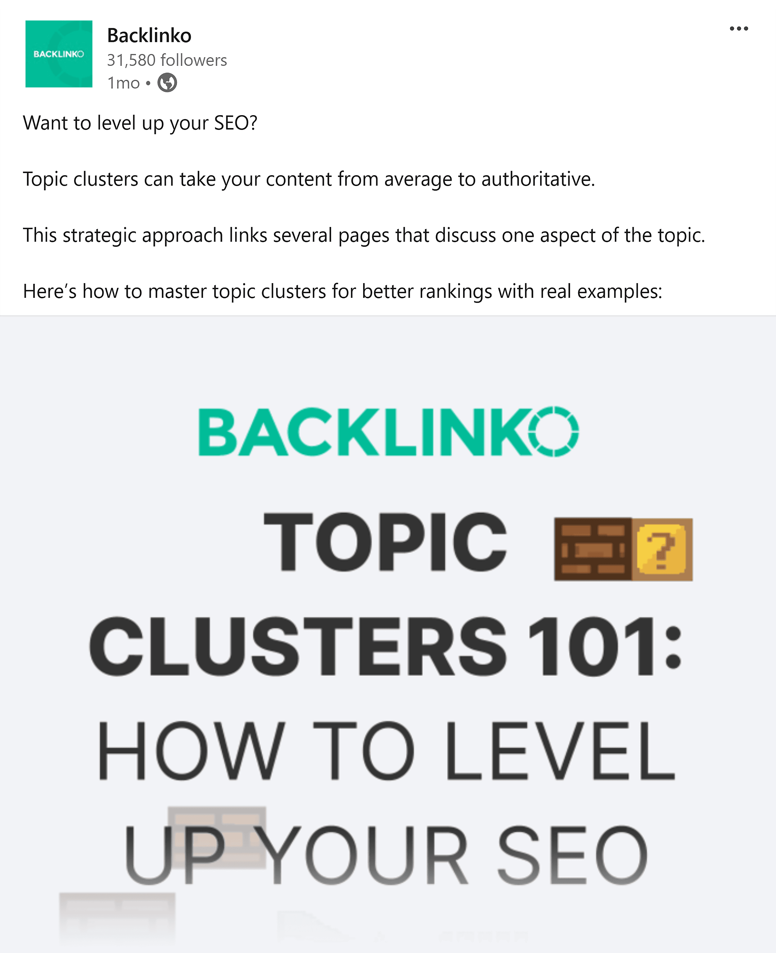 Backlinko – LinkedIn carousel post