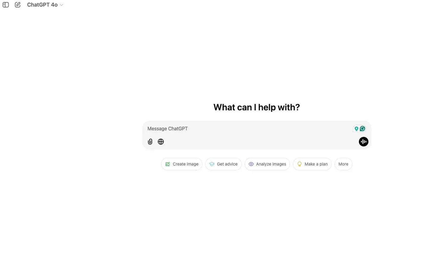 ai chatbots: screenshot of chatgpt ai chatbot homepage. https://chatgpt.com/?model=gpt-4o