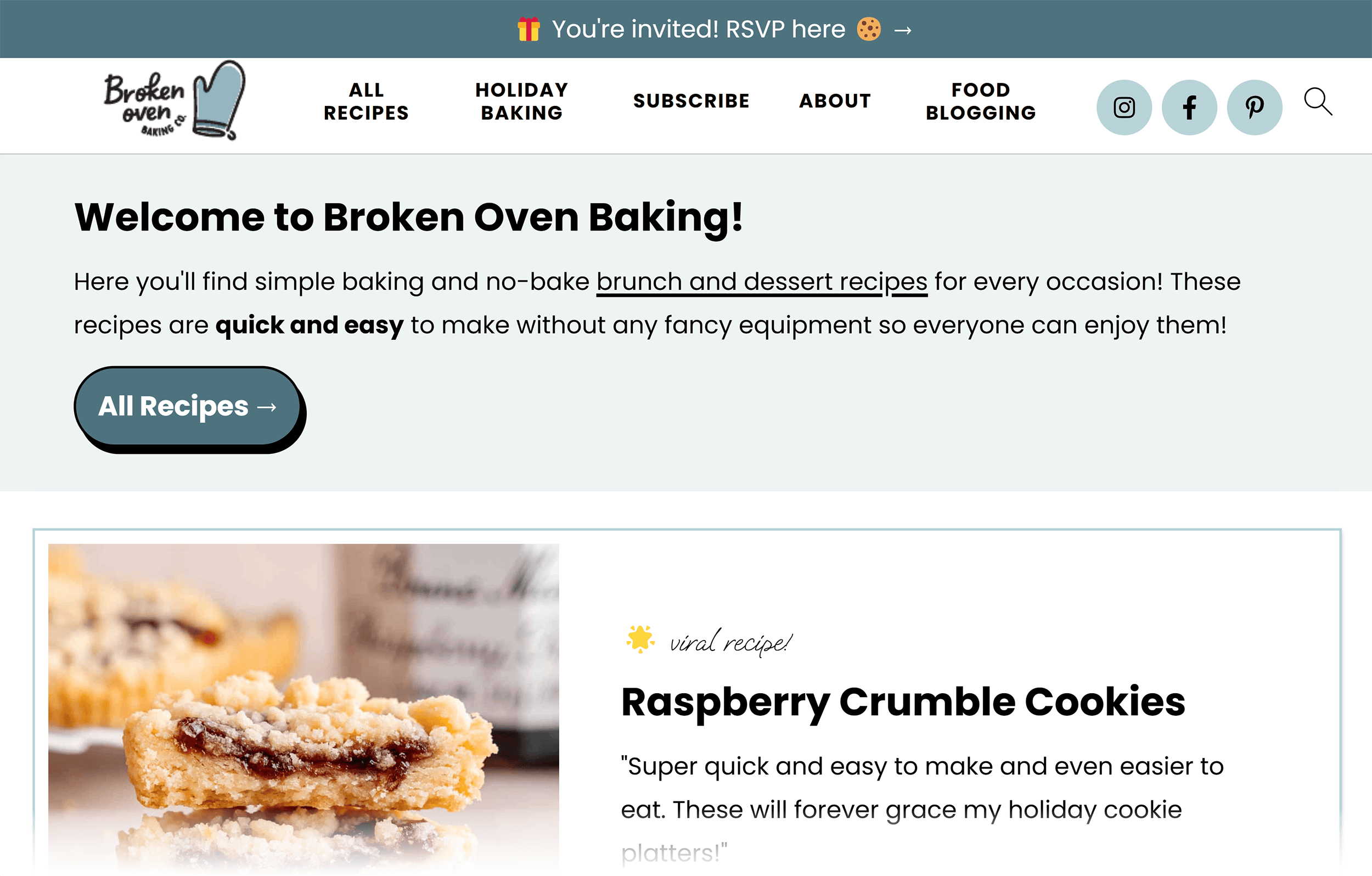 Broken Oven Baking – Homepage