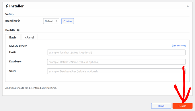 Proceeding with creating a Duplicator backup