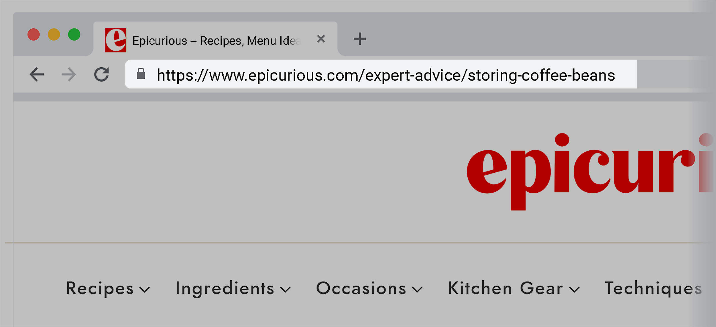 Epicurious – Short & keyword focused URL