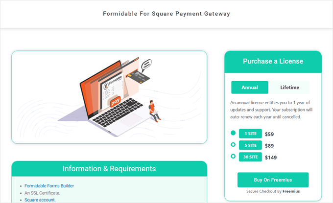 Formidable For Square Payment Gateway