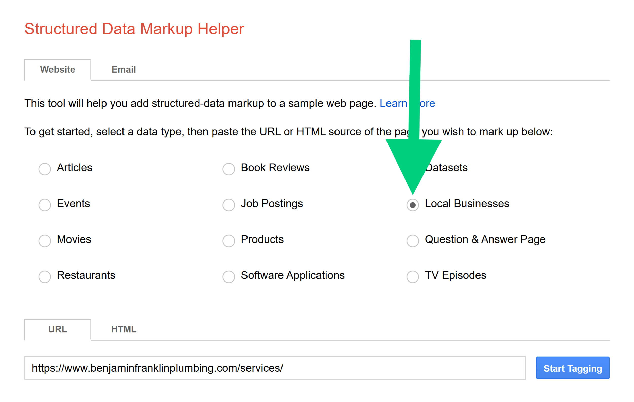 Google Structured Data Markup Helper – Benjamin Franklin Plumbing