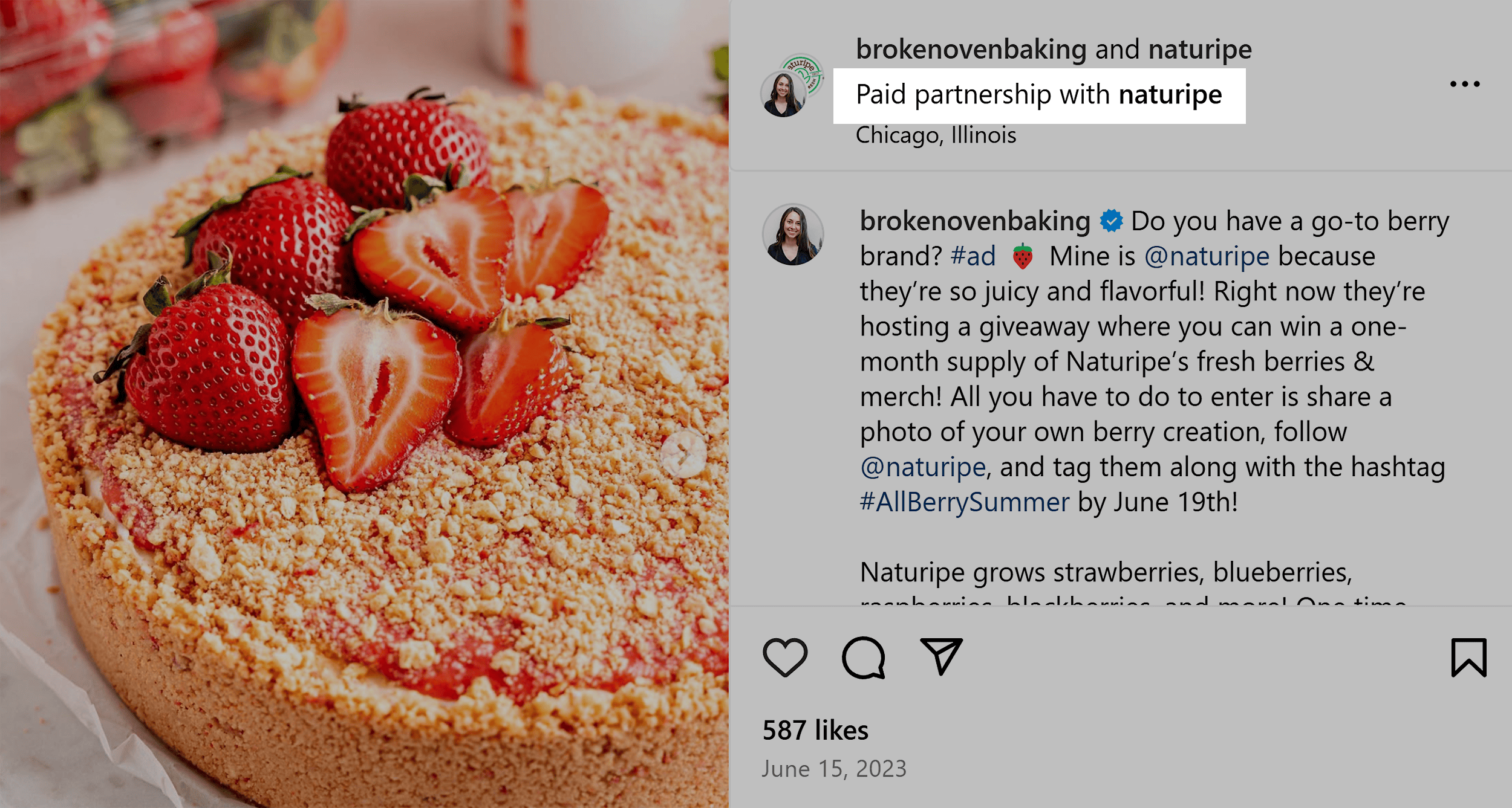 Instagram – Broken Oven Baking – Paid partnership