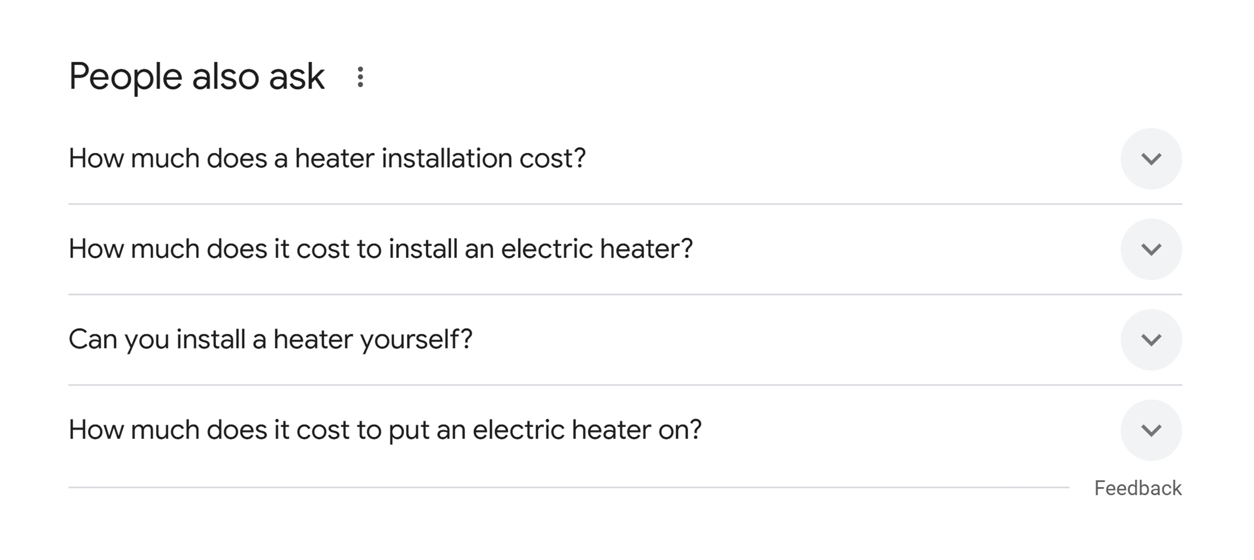 People Also Ask – Heater installation