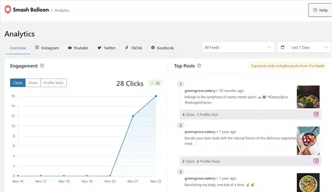 Smash Balloon feed analytics