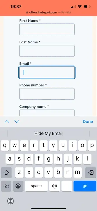 web form design: example of including @ symbol for email entry field