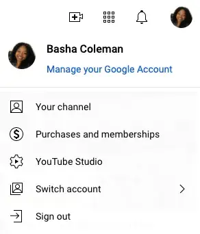 screenshot of basha coleman demoing the youtube banner upload process