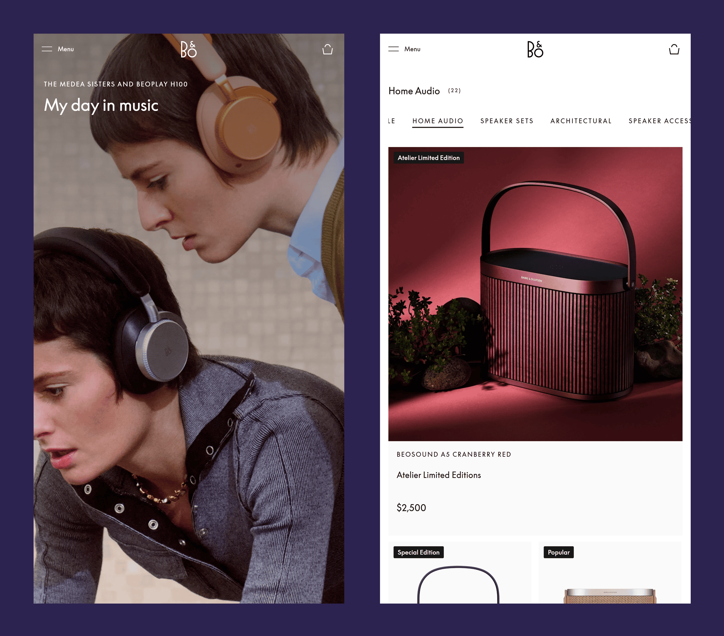 Bang & Olufsen – Mobile site