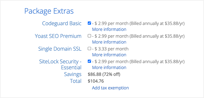 Adding extra packages to your Bluehost hosting