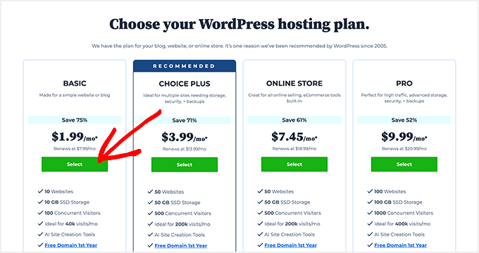 Bluehost Pricing Plans