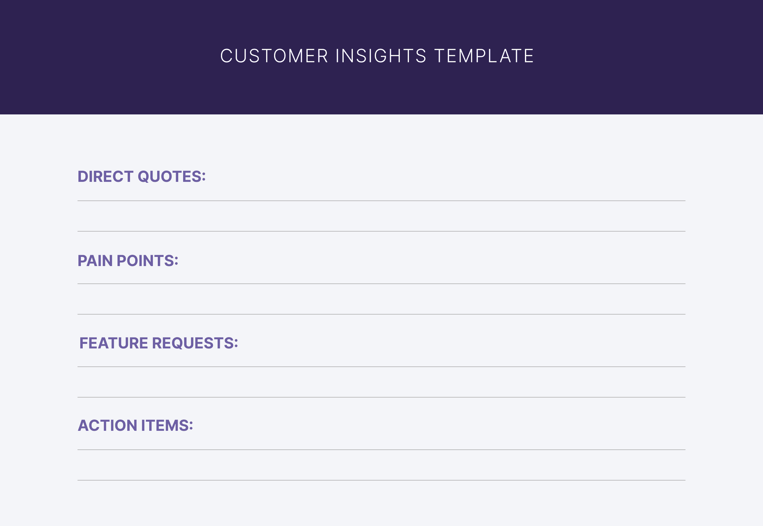 Customer Insights Template