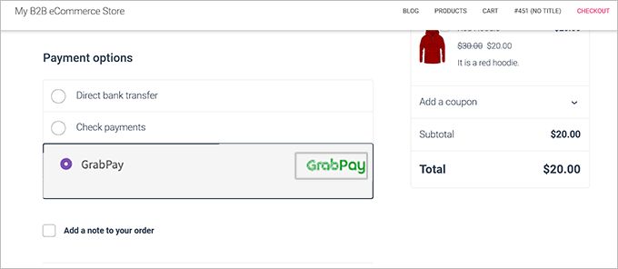 پیش نمایش GrabPay در ووکامرس