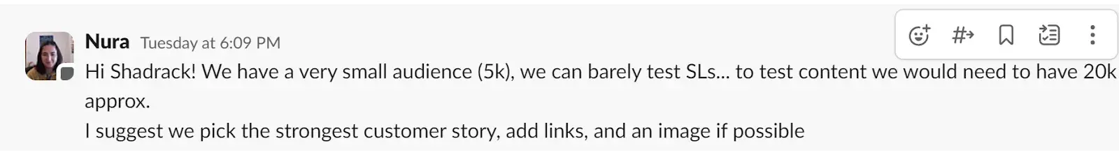 comment from a colleague on how to determine statistical significance