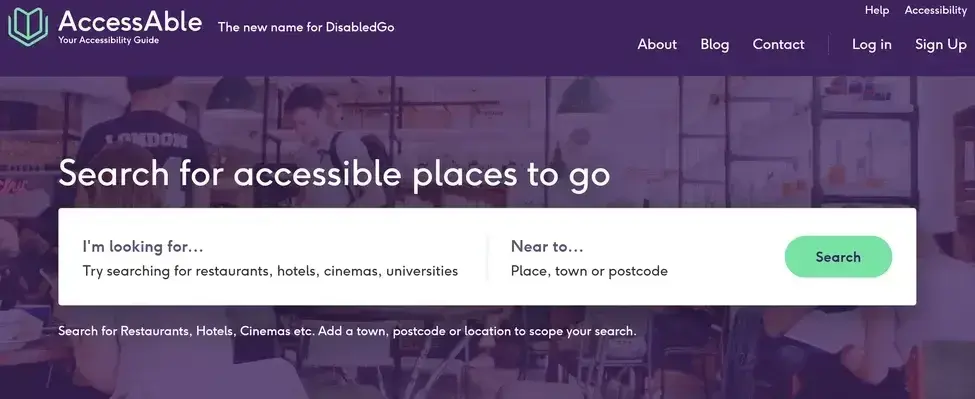 accessible homepage example