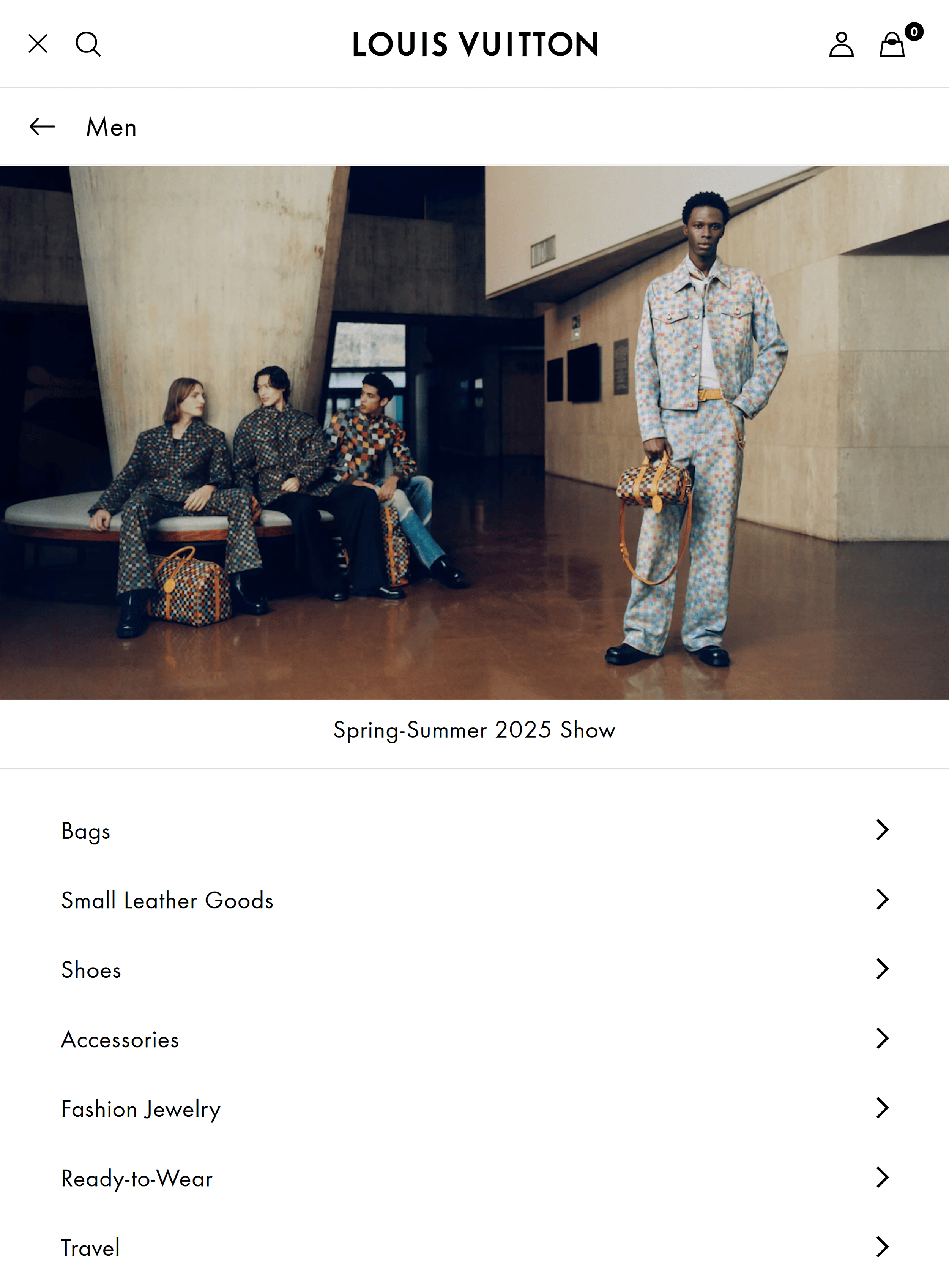 Louis Vuitton – Mobile menu