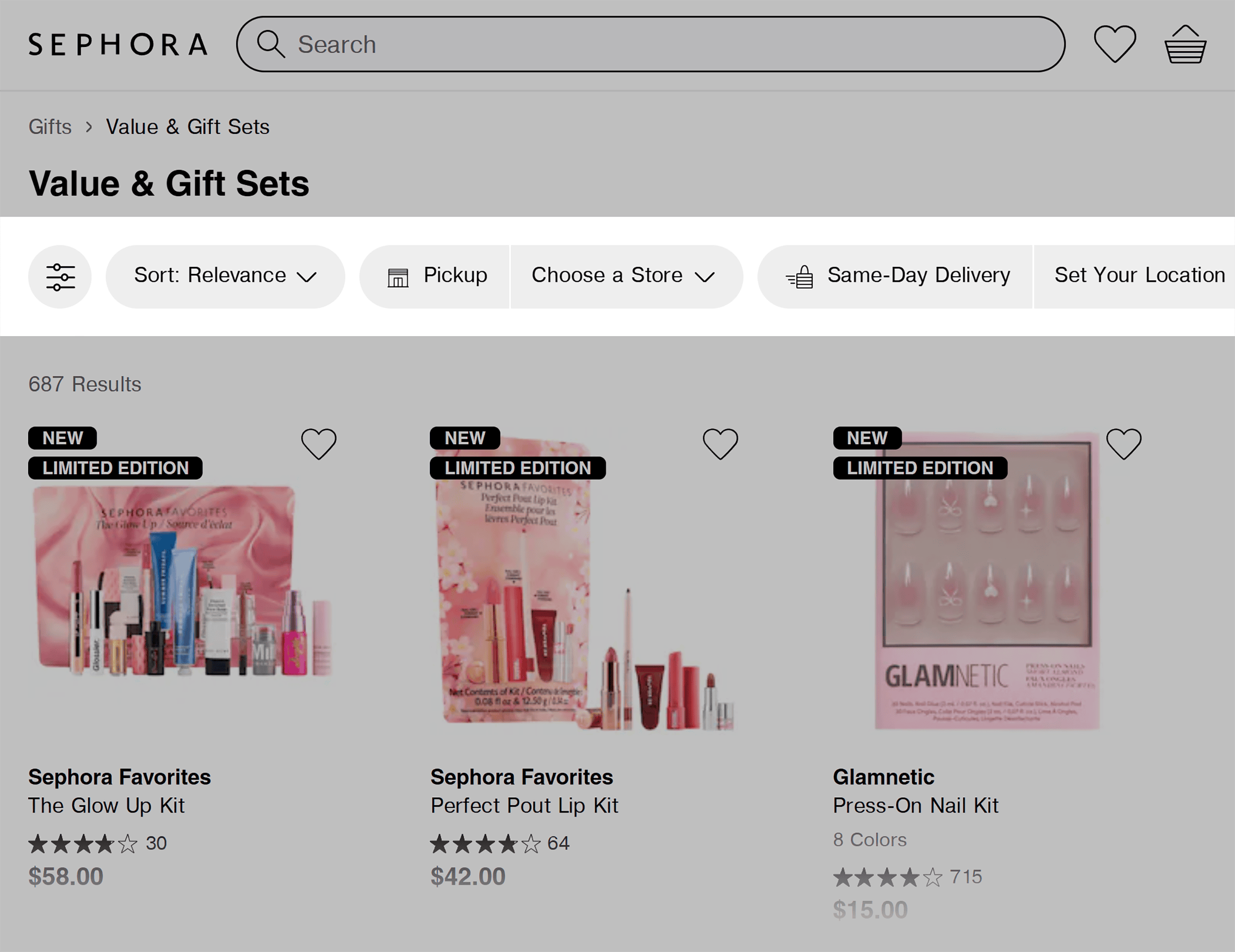 Sephora – Mobile menu