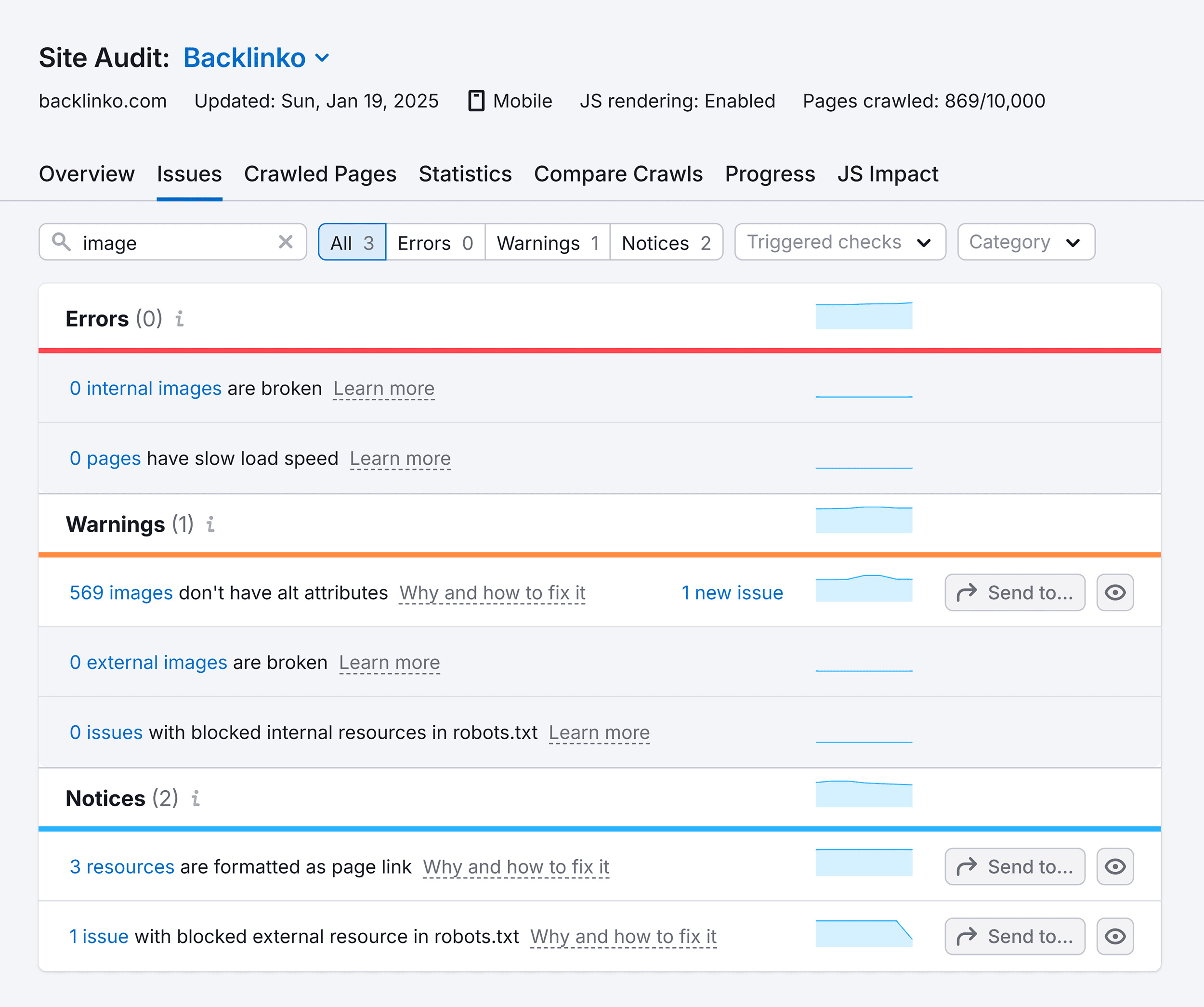 Site Audit – Issues – Images