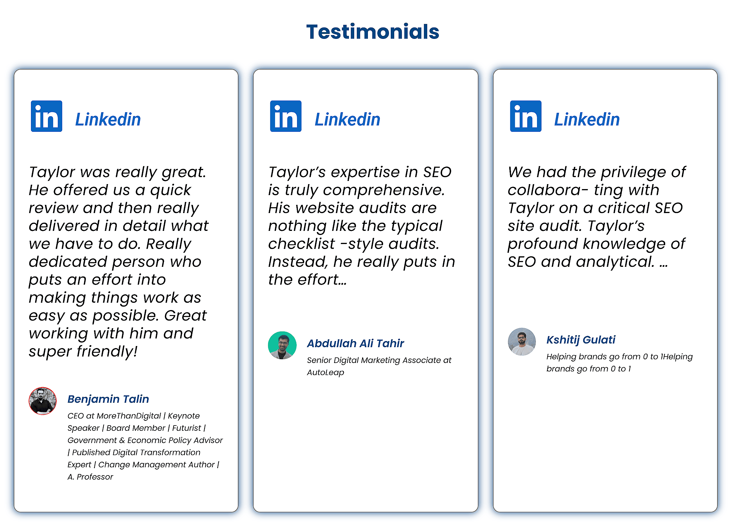 LinkedIn – Taylor Scher – Testimonials