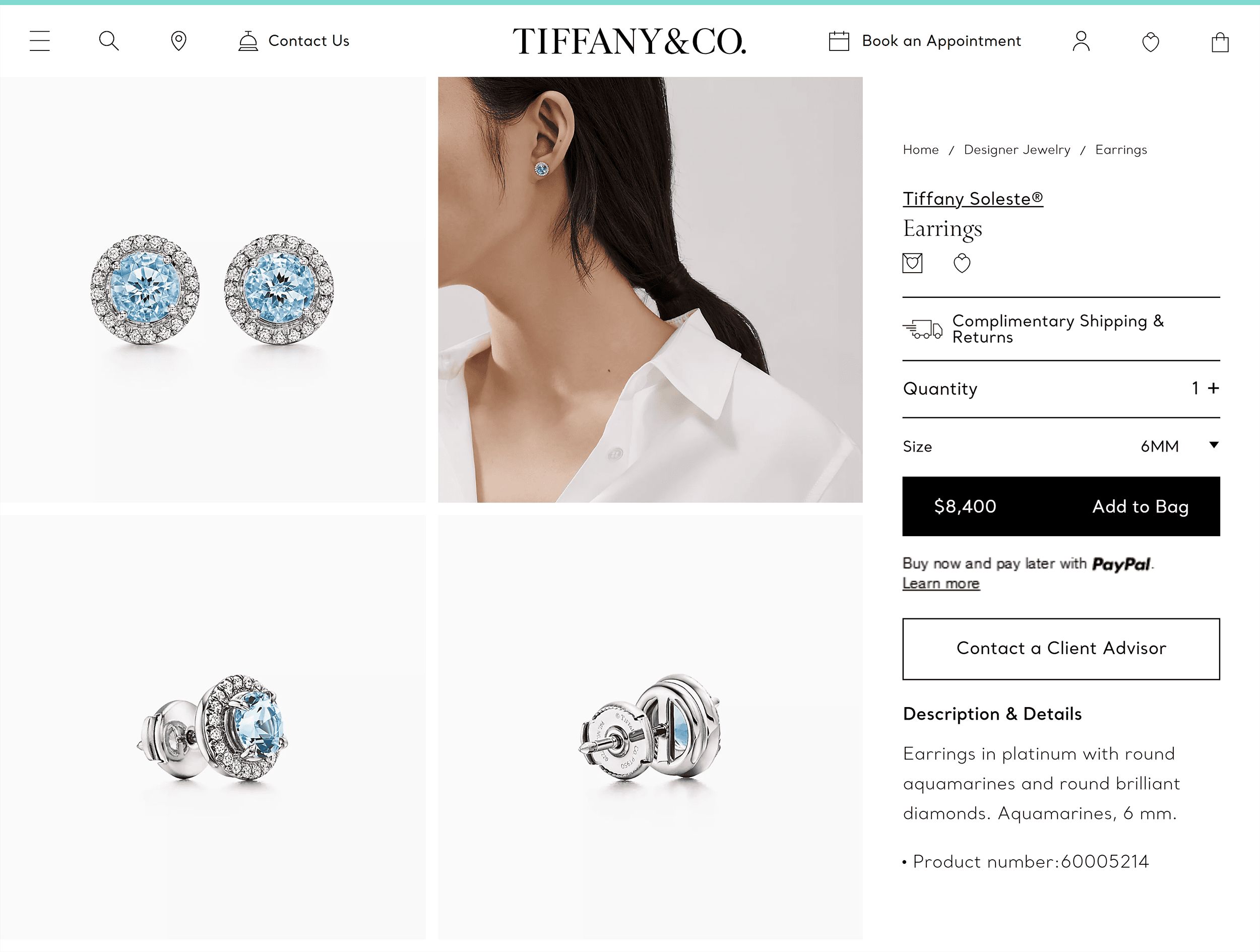 Tiffany&Co. – Product page