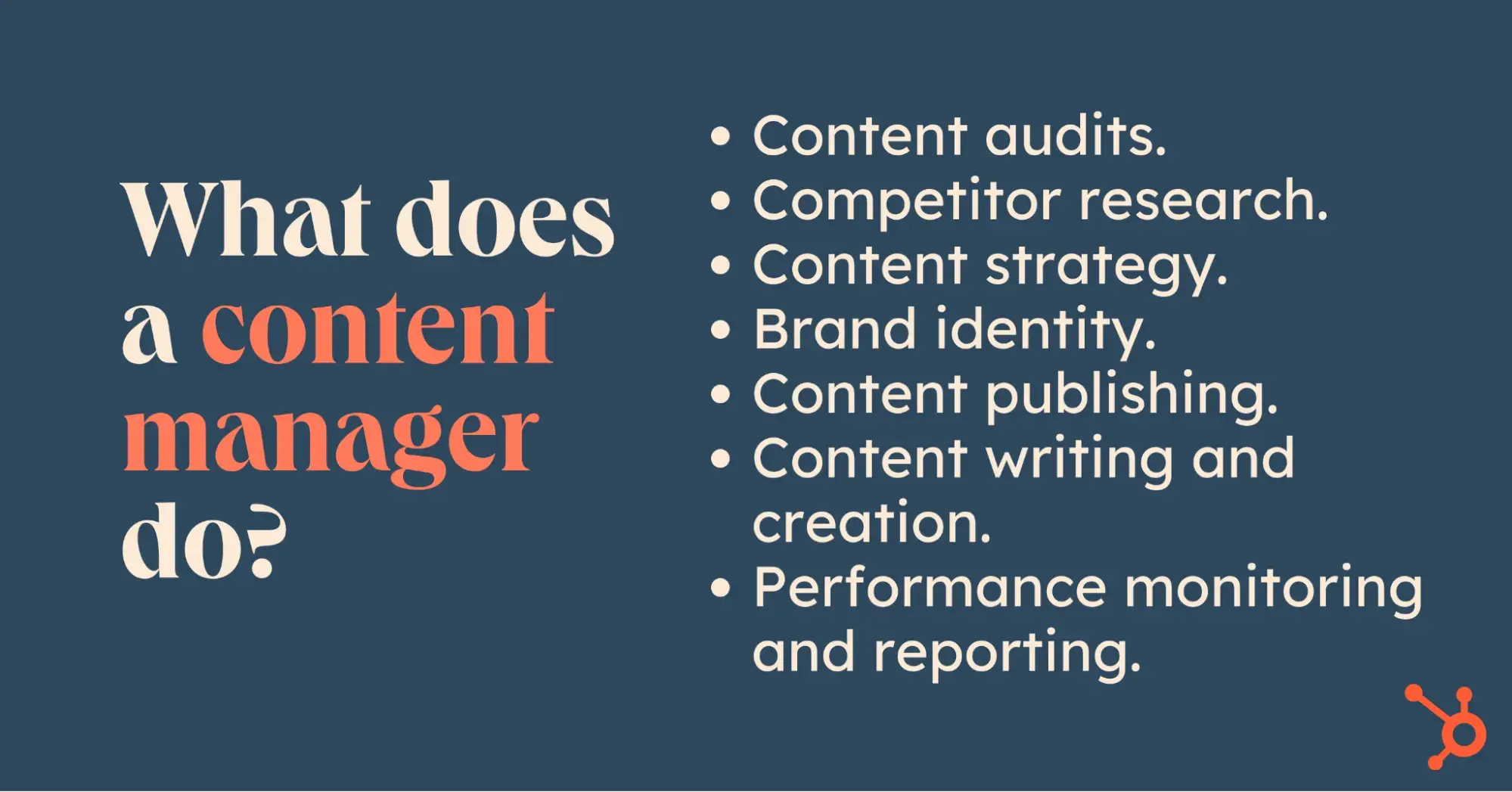 what does a content manager do, list of responsibilities