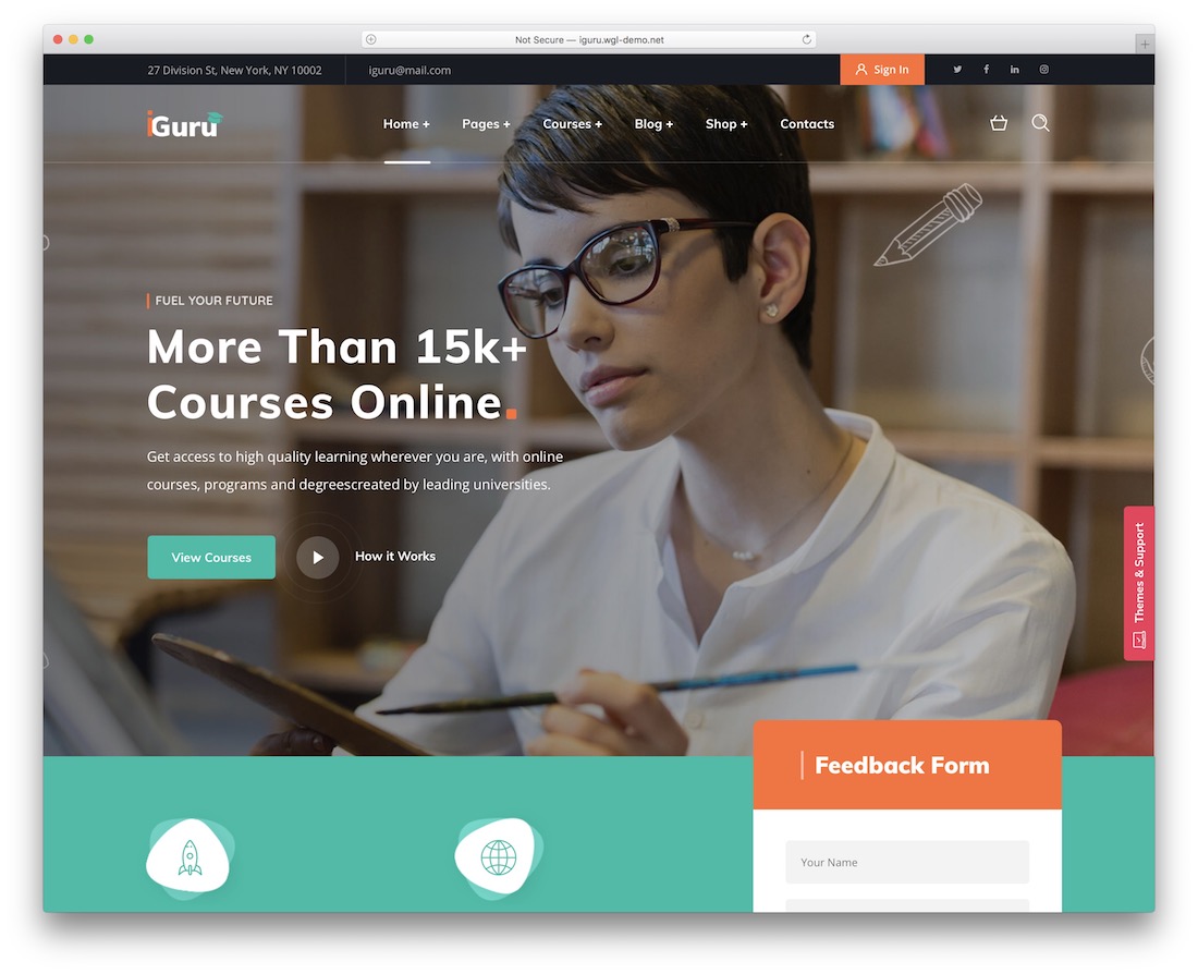 iguru online course wordpress theme