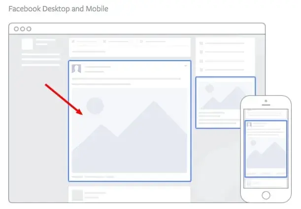 facebook ad example: placement in desktop news feed