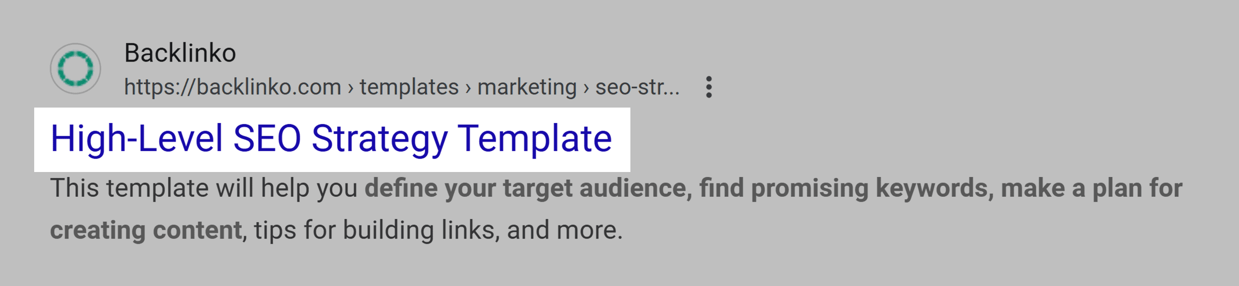 Backlinko &ndash; SEO strategy template